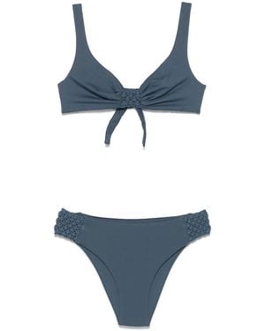 Fisico Woven Bikini Set - Blue