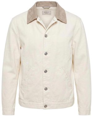 Brunello Cucinelli Garment-Dyed Outerwear Jacket - Natural