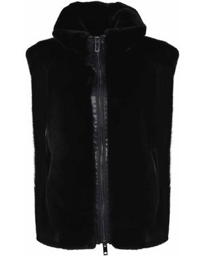 Pinko Vest Made Of Faux Fur - Black
