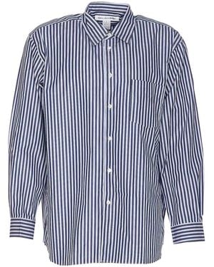 Comme des Garçons And Shirt Striped Al Buttons - Blue