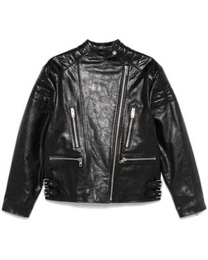 Twinset Leather-Like Biker Jacket - Black