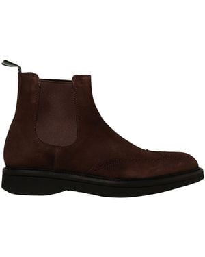 Green George Suede Ankle Boots With Motif - Brown
