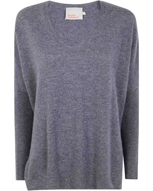 ABSOLUT CASHMERE Maglione Oversize Con Scollo A V Camille - Blu