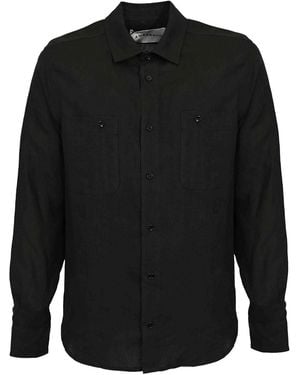Amaranto Camicia Effetto Lino - Nero