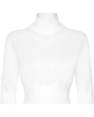 Dolce & Gabbana Viscose Blend Turtleneck Jumper - White
