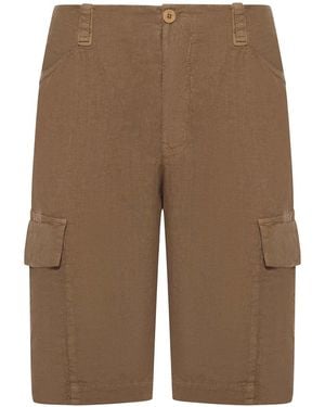 Transit Linen Cargo Bermuda Shorts - Brown
