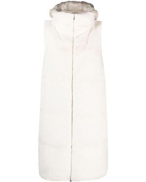 Herno Long Faux Fur Padded Vest - White