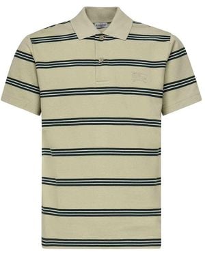 Burberry Striped Cotton Polo - Green