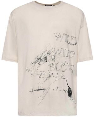 Ann Demeulemeester Wild Wind Blows Cotton T-Shirt - Natural