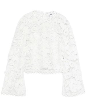 Self-Portrait Crochet Lace Top - White