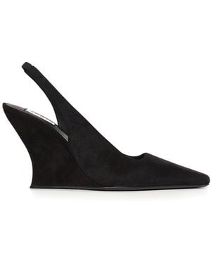 Alaïa Wave Suede Slingback - Black