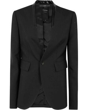 SAPIO Mohair Tux Single Brested Blazer - Black