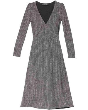 KARL LAGERFELD Jersey Rhinestone Dress - Gray