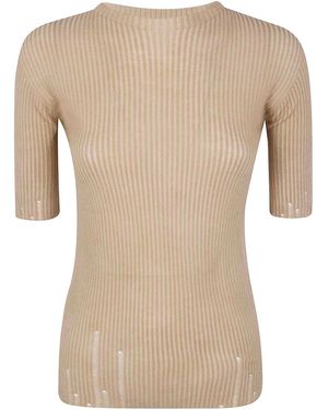 Uma Wang Short Sleeves Sweater - Natural