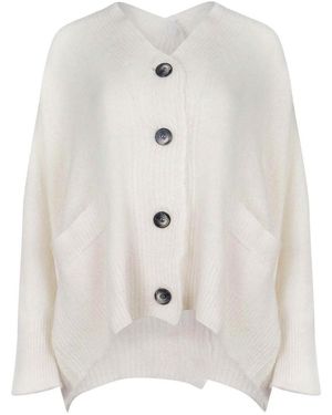 SOLOTRE Cardigan Made Of Alpaca Blend - White
