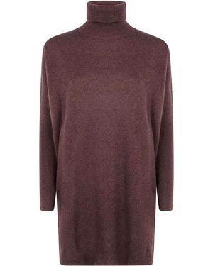 ABSOLUT CASHMERE Maxi Maglione A Collo Alto Amira - Viola