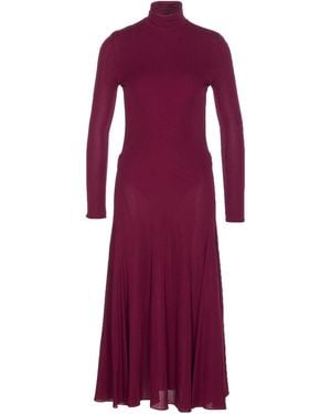 Alaïa Fluid Jersey Heart Dress - Purple