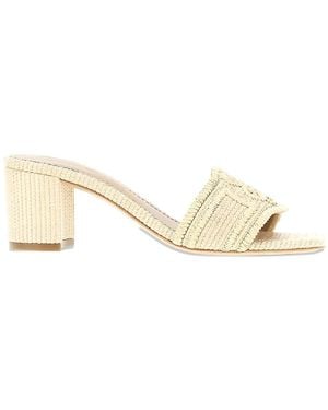 Emporio Armani Rafia Mules - Natural