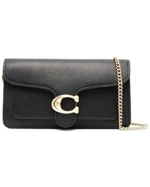 COACH Tabby Chain Leather Clutch - Black