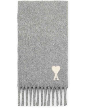 Ami Paris Ami De Coeur Scarf - Gray