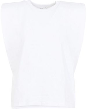 Frankie Shop Eva Padded Shoulder Muscle T-Shirt - White