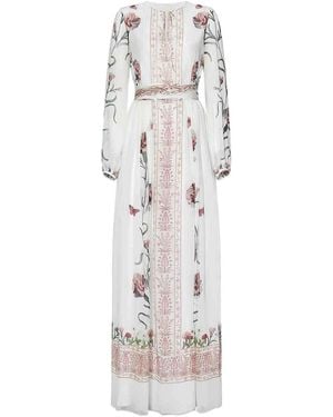 Giambattista Valli Ivory Silk Maxi Dress - White