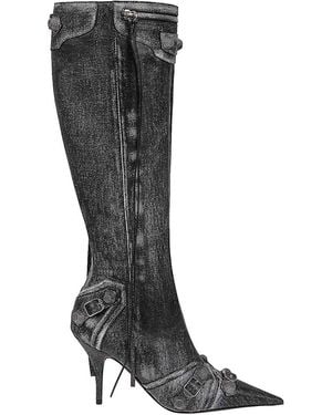 Balenciaga 90Mm Cagole Leather Boots - Black