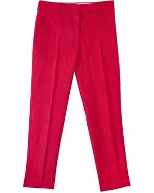 Paul Smith Linen Pleated Trousers - Red