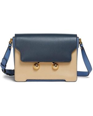 Marni Multicolored Leather Bag With Shoulder Strap - Blue