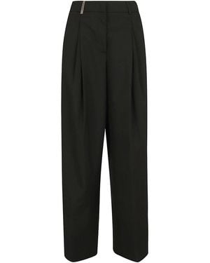Peserico Mixed Technical Canvas Pants - Black