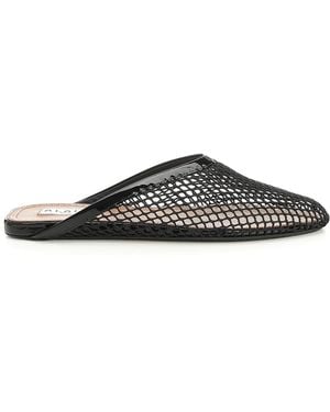 Alaïa Alaia Fishnet Flat Mules - Gray