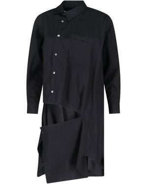 Comme Des Garcons Hommes Plus Long Asymmetric Shirt - Black
