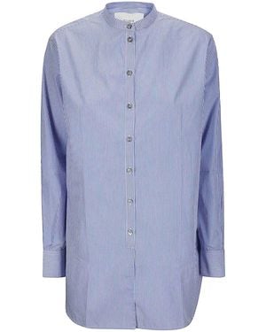 Studio Nicholson Long -Sleeved Striped Cotton Shirt - Blue