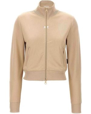 Courreges Interlock Track Sweatshirt - Natural