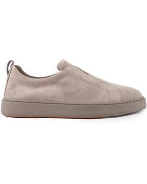 Santoni Victory-Seym45 Slip-On Suede Sneakers - Gray
