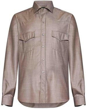 Franzese Collection Model Western Shirt - Brown