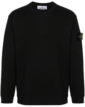 Stone Island Cotton Jersey Crewneck Sweatshirt - Black
