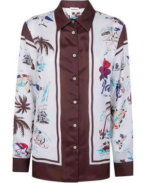 P.A.R.O.S.H. Scard Foulard Print Shirt - Red