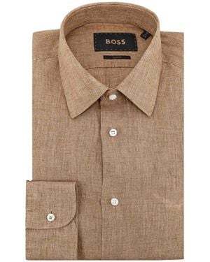 BOSS Linen Shirt - Brown
