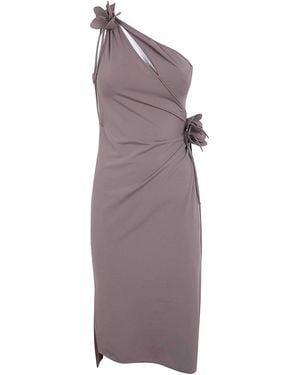 Coperni Asymmetric Mini Flower Gown - Purple