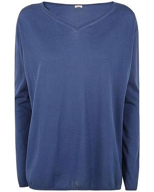 Apuntob V Neck Jumper - Blue