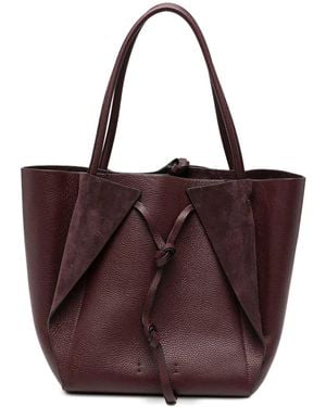 Gabriela Hearst Marija Grained-Leather Tote Bag - Purple