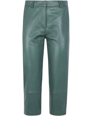 Frankie Shop Lior Leather Capri Pants - Green