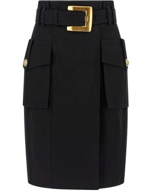 Balmain Wrap Skirt - Black
