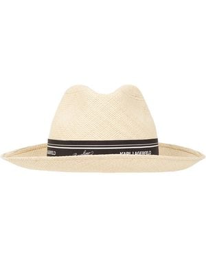 KARL LAGERFELD Klx Borsalino Panama Hat - White