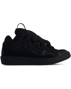 Lanvin Curb Leather Blend Sneakers - Black