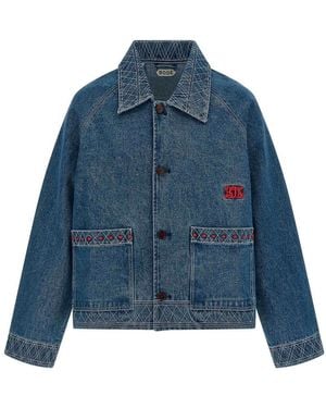 Bode Embroidery Denim Jacket - Blue