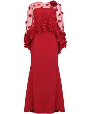 Tarik Ediz Lobella 99107 Long Dress - Red