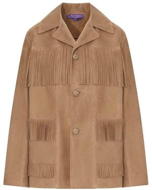 Polo Ralph Lauren Western Suede Jacket With Fringes - Brown