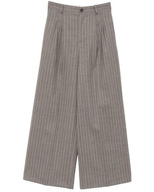 P.A.R.O.S.H. Pinstripe Palazzo Trousers - Grey
